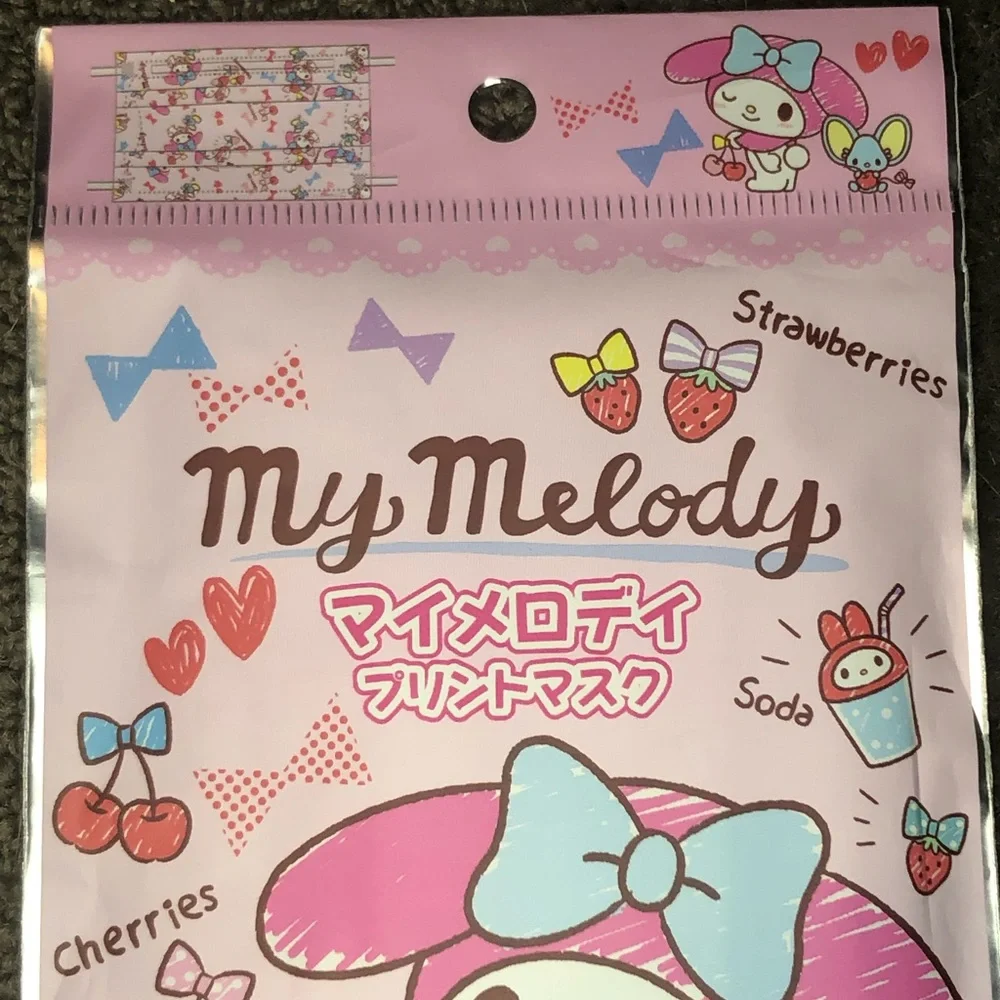 My Melody & Flat Sanrio Face Masks Kawaii Japan Exclusive *Children's Size*